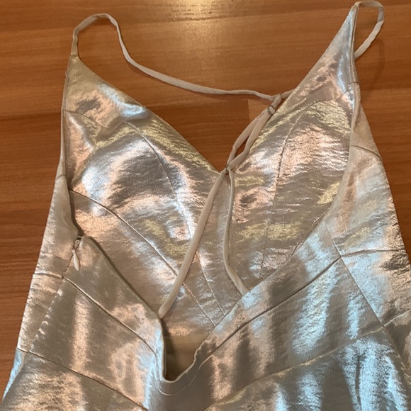 Urban Outfitters Kimchi Blue - Iridescent Satin Babydoll Slip Mini Dress - Picture 2 of 2